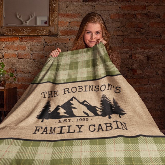 Manta Polar Nombre de familia Árboles de cabaña Sage Green Pla (Subido por el creador)