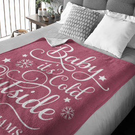 Manta Polar Nombre de familia Berry Baby It's Cold Outside