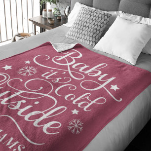 Manta Polar Nombre de familia Berry Baby It's Cold Outside