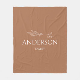 Manta Polar Nombre de familia personalizable de terracota mode