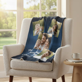 Manta Polar Nombre de Familia Personalizado con Múltiples Foto