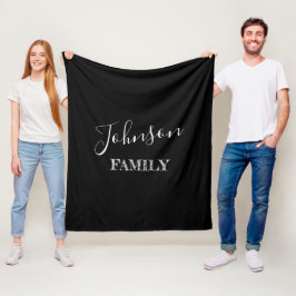 Manta Polar Nombre de familia personalizado negro