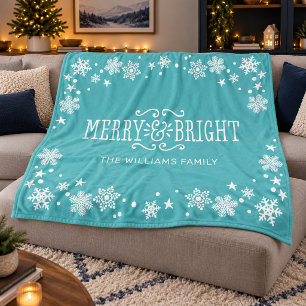 Manta Polar Nombre de familia Teal Merry and Bright