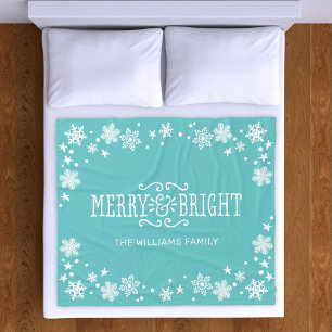 Manta Polar Nombre de familia Teal Merry and Bright