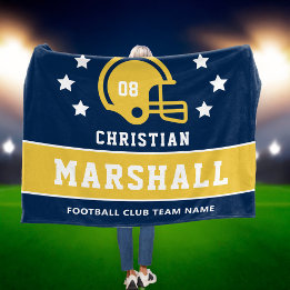 Manta Polar Nombre de fútbol americano personalizado en maíz d