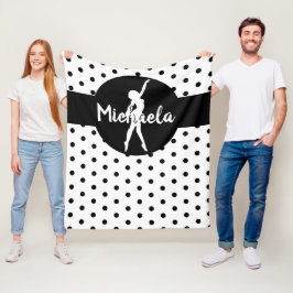 Manta Polar Nombre de gimnasia de baile Ballerina Black White 