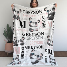 Manta Polar Nombre de grupo personalizado Panda Fleece Blanket