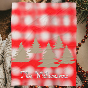 Manta Polar Nombre de guión lindo tartán rojo dorado