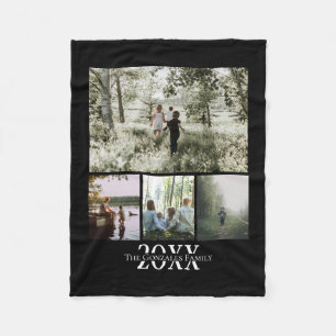 Manta Polar Nombre de Instagram de collage de fotos y año pers