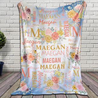 Manta Polar Nombre de la colección floral personalizada