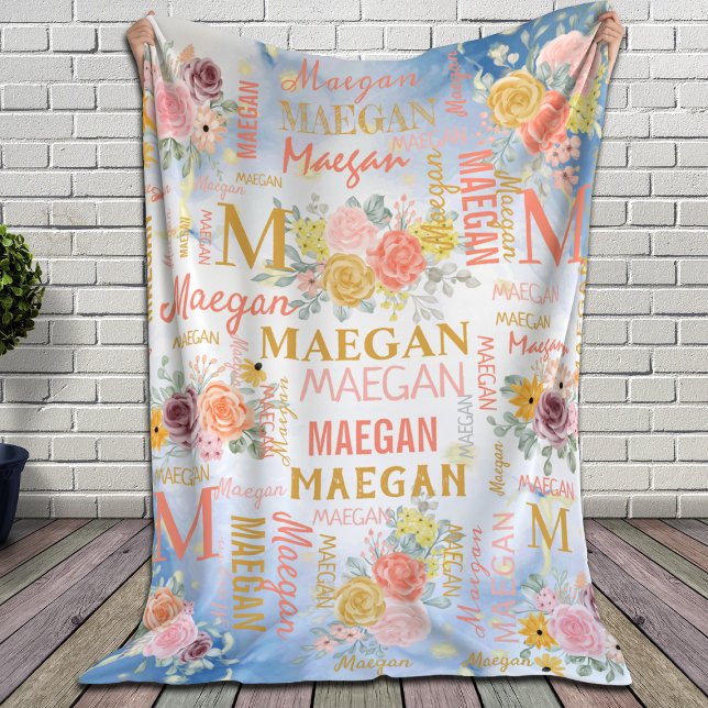 Manta Polar Nombre de la colección floral personalizada (Subido por el creador)