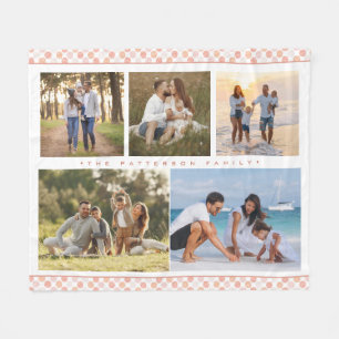 Manta Polar Nombre de la familia 5 Collage de fotos Girona ros