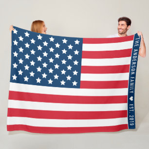 Manta Polar Nombre de la familia de la bandera americana Año d