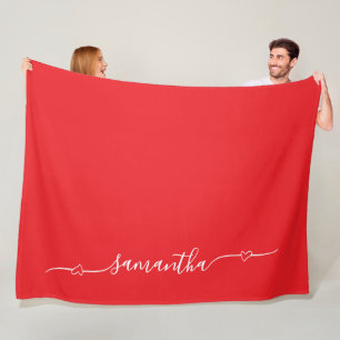 Manta Polar Nombre de la firma de intercambio de corazón rojo 