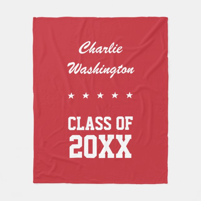 Manta Polar Nombre de la graduación, año y paño grueso y suave (Anverso)