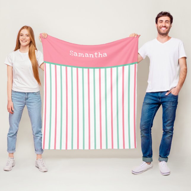 Manta Polar Nombre de las franjas verdes Verde azuladas rosada (In situ)