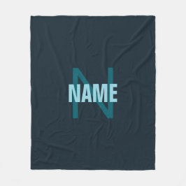 Manta Polar Nombre de monograma personalizado simple y negrita