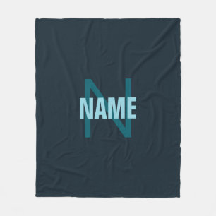 Manta Polar Nombre de monograma personalizado simple y negrita