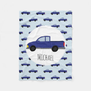 Manta Polar Nombre de niño Personalizado Camión azul de reco