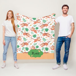 Manta Polar Nombre de niños con Safari de la Selva Salvaje de