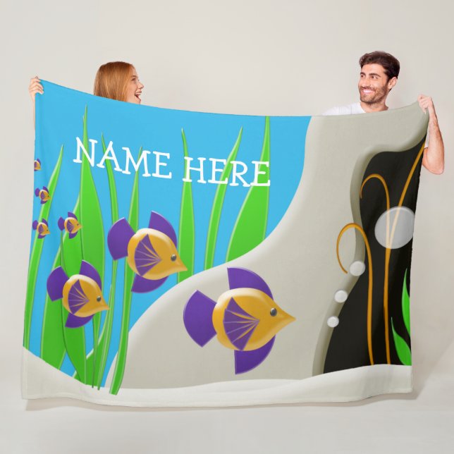 Manta Polar Nombre de niños Personalizados de peces tropicales (In situ)