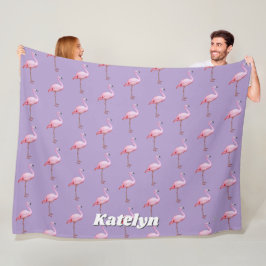 Manta Polar Nombre de patrón de flamenco rosado y morado