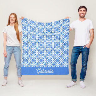 Manta Polar Nombre de patrón de toile francés azul