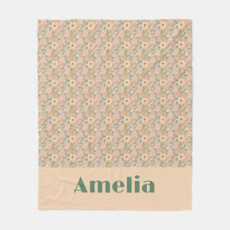 Manta Polar Nombre de patrón floral beige pastel