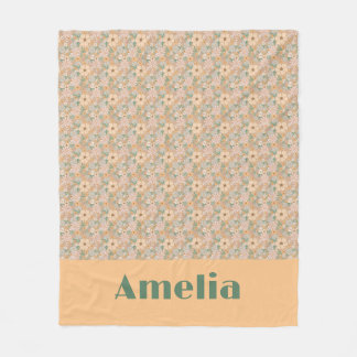 Manta Polar Nombre de patrón floral beige pastel
