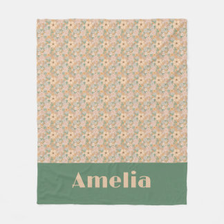 Manta Polar Nombre de patrón floral beige pastel