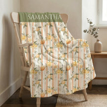 Nombre de raya de melocotón floral cítrico naranja