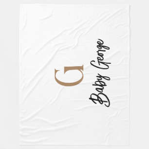 Manta Polar nombre de regalo unisex de monograma de bebé perso
