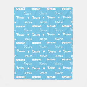 Manta Polar Nombre de repetición azul cielo lindo personalizad