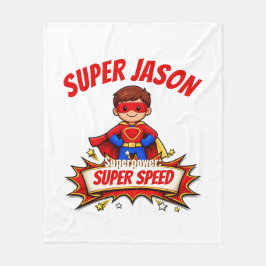 Manta Polar Nombre de superhéroe personalizado para niños