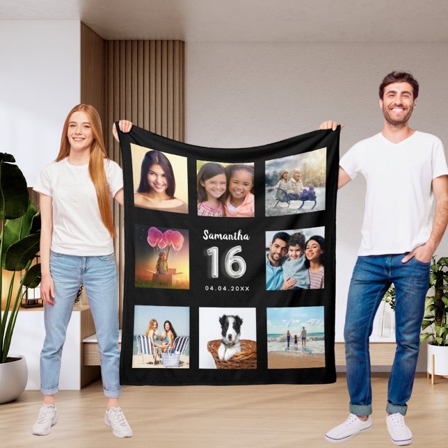 Manta Polar Nombre del collage de fotos de plata negra Sweet 1 (Subido por el creador)