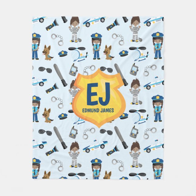 Manta Polar Nombre del distintivo de la policía Chica personal (Anverso)