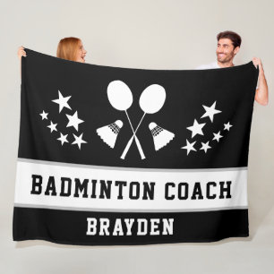 Manta Polar Nombre del entrenador de Badminton negro personali