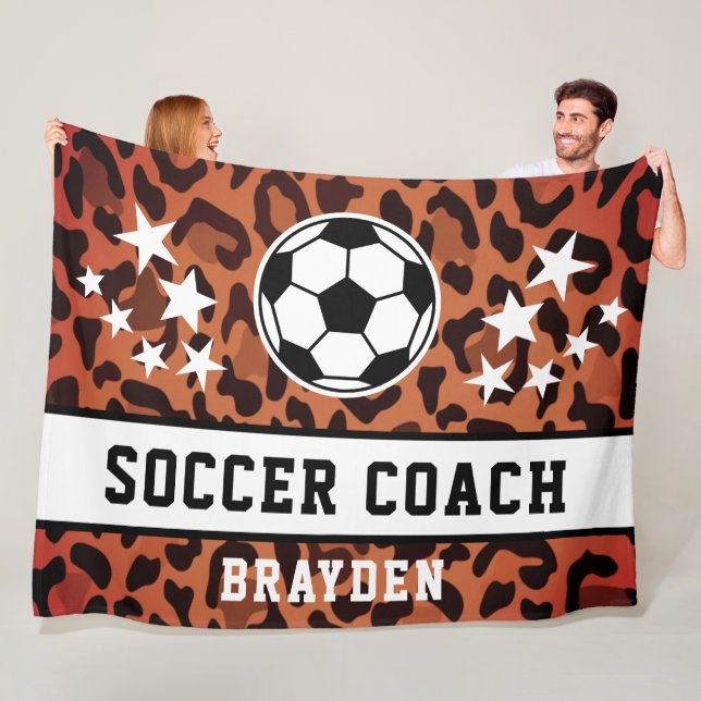 Manta Polar Nombre del entrenador de fútbol de leopardo marrón (In situ)