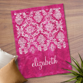 Manta Polar Nombre del guión del patrón de Damasco de tonos ro