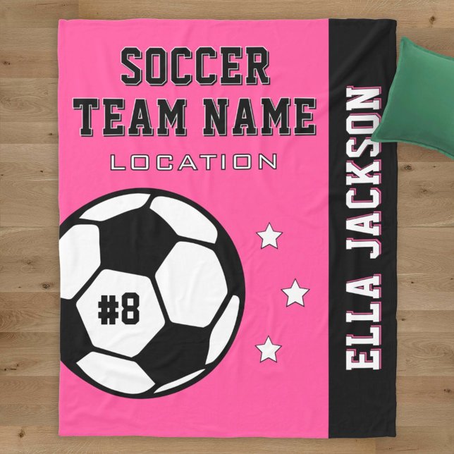 Manta Polar Nombre del jugador de fútbol rosa personalizado (Subido por el creador)