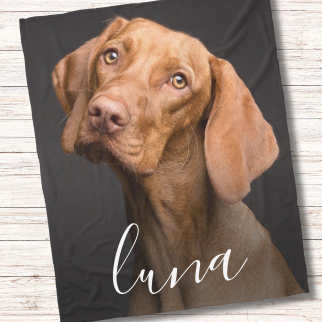 Manta Polar Nombre del Mascota personalizado de la foto del pe (Pet Dog Photo Blanket)