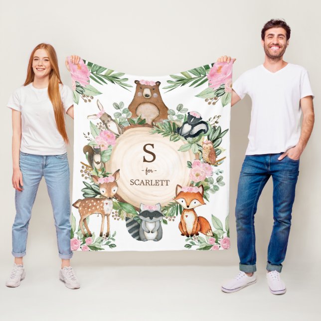 Manta Polar Nombre del monograma Personalizado de animales de  (In situ)