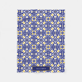 Manta Polar Nombre del patrón azul y amarillo de mosaicos medi