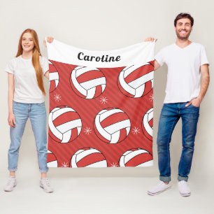 Manta Polar Nombre del patrón del patrón de voleibol rojo y ra