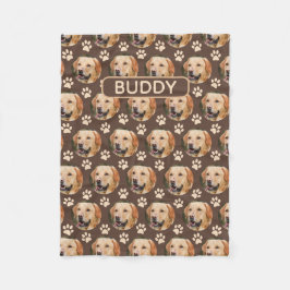 Manta Polar Nombre del perro del patrón fotográfico Mascota pe