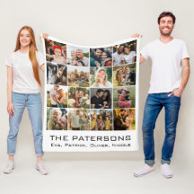 Nombre familiar 16 Collage de fotos negro elegante