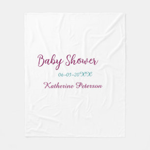 Manta Polar Nombre fecha de shower de bebé azul amarillo oreja