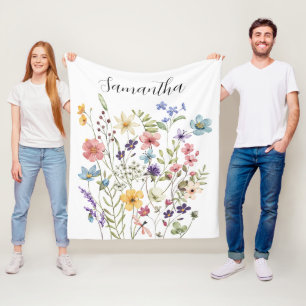 Manta Polar Nombre floral rosa