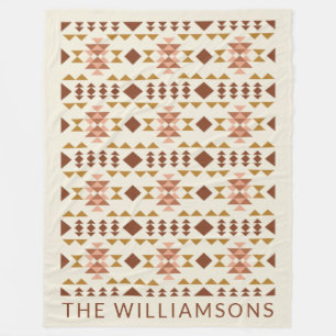 Manta Polar Nombre geométrico rústico rústico de Terracota