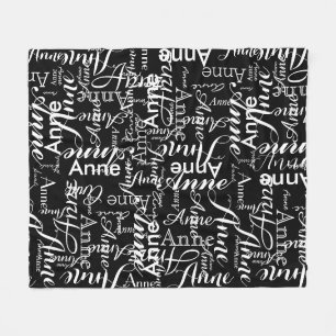 Manta Polar Nombre impreso en blanco todo sobre un negro